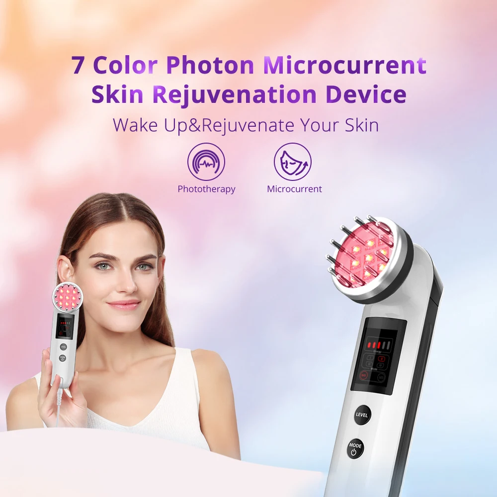 Face Lift Machine 7 Colors Skin Rejuvenation Tightening Beauty Device Home Use Face Massager