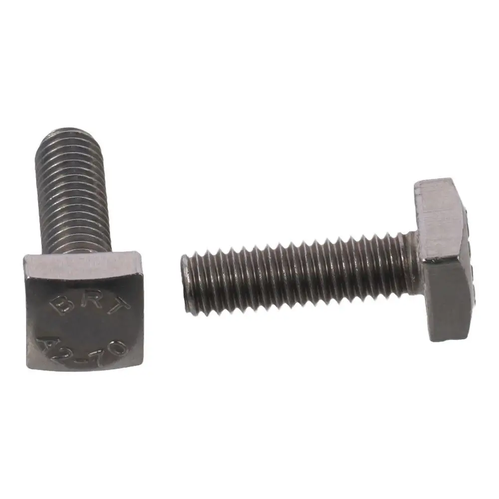 2pcs Square Head Bolt, M6x20mm Fully Thread 304 Stainless Steel Square Machine Screws