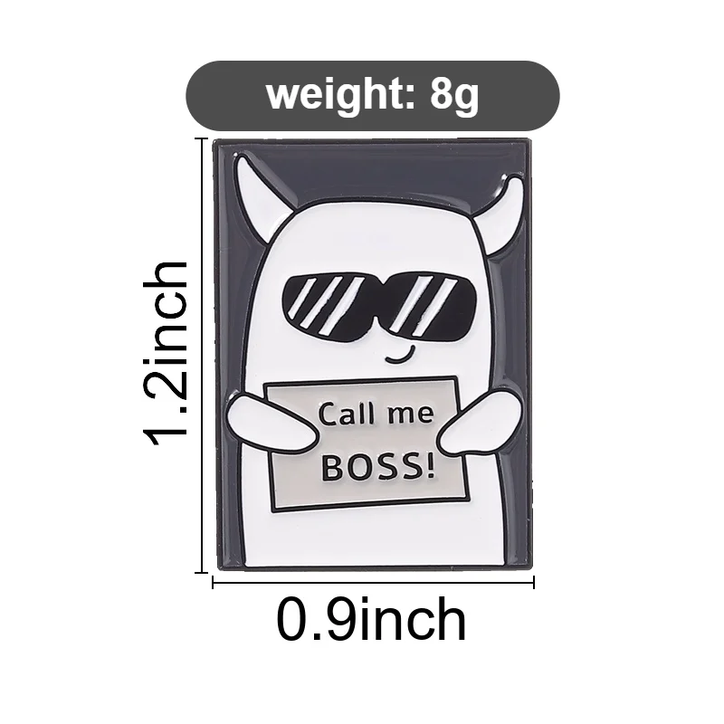 Call Me Boss Enamel Pins Evil Flork Meme Brooches Cartoon Lapel Badge Cute Animal Jewelry Accessory Gifts For Friends