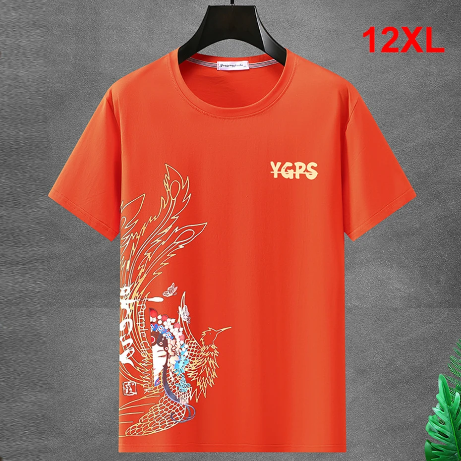 12XL Plus Size T-shirt Men Summer Short Sleeve T Shirt Big Size Tops Tees Male Casual Print Tshirt 12XL