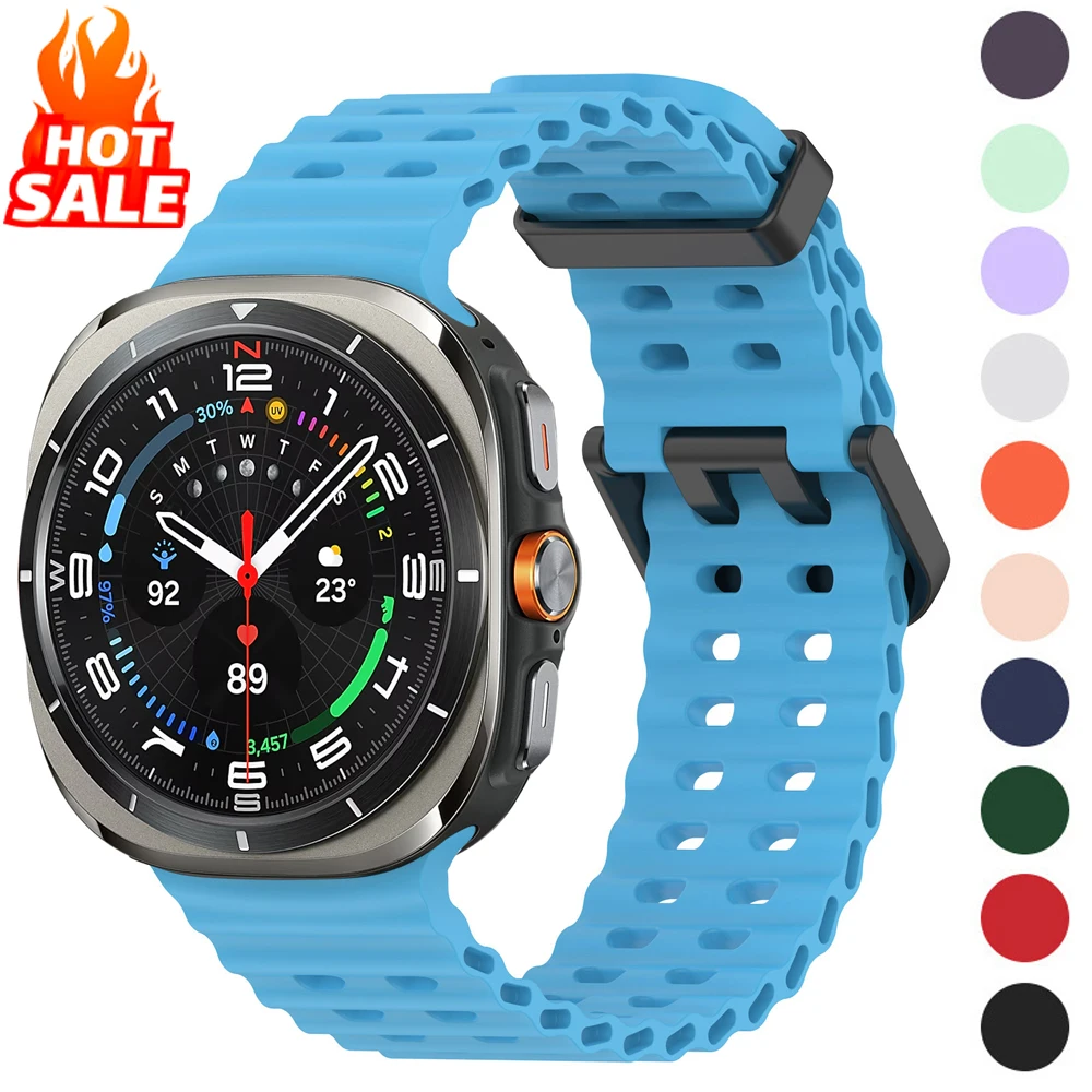 Galaxy Watch Ultra Marine Band accessori bracciale sportivo in Silicone correa per Samsung Galaxy Watch 7 Ultra 47mm cinturino originale