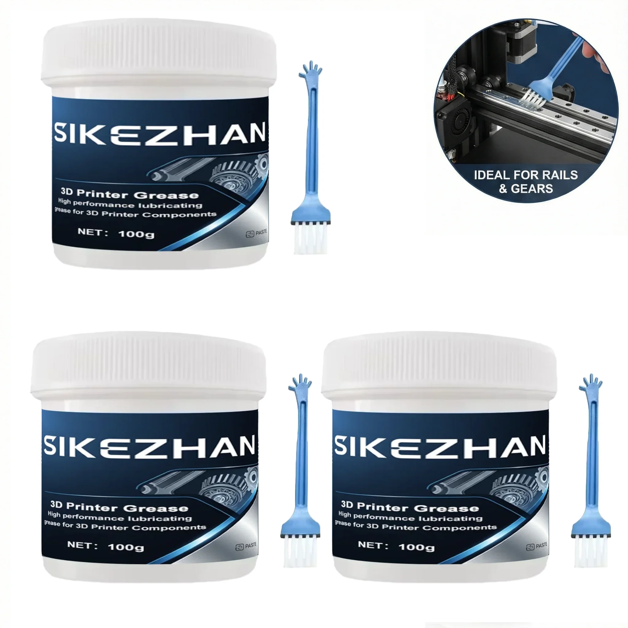3D Printer Lithium Grease for Lead Screws & Linear Rails. High-Speed Lubricant. Reduces Noise & Wear for Smooth Printing
