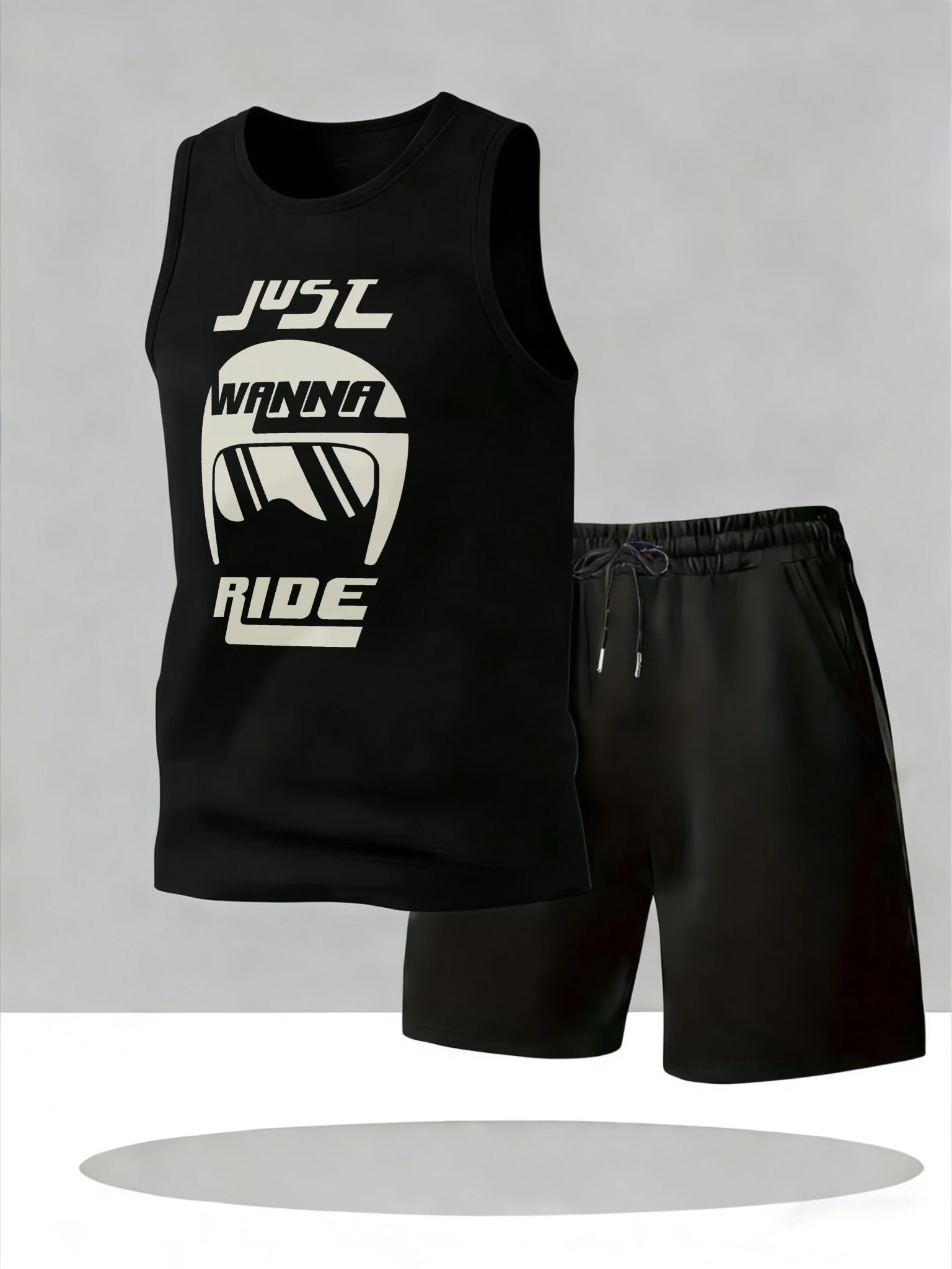 

Men's Tank Top Sets 2026 Summer Quick drying sports clothing set beach oversize sweatshirt set Breathable crewneck seaside