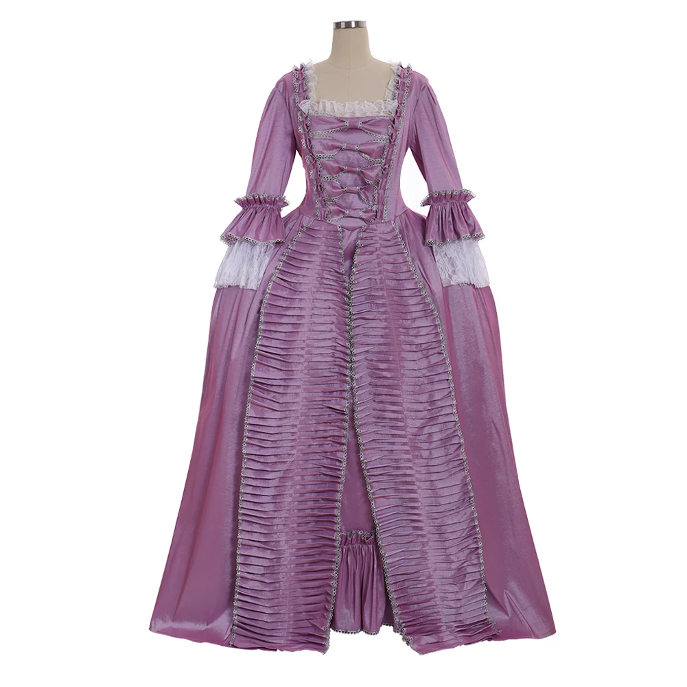 

（in stock）Marie Antoinette Gown Dress Rococo 18th Century Purple Colonial Court Dress Gown Sack-Back Gown Robe a la francaise