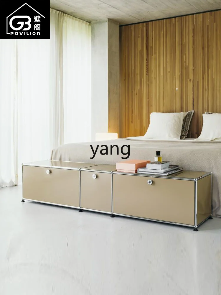 Yjq TV Bench for Bedroom Living Room Simple Stainless Steel Module Cabinet Floor Bed Front Cabinet