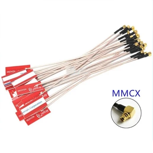 2pcs 2.4G 5.8G dual-band antenna RG178 silver-plated wire MMCX interface 5G WiFi built-in omni directional PCB board