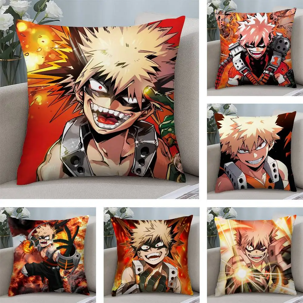 My Hero Academia Katsuki Bakugo Pillow Case Plush Fabric Soft  Pillowcase Double Sided Print Cushion Cover Household Gifts
