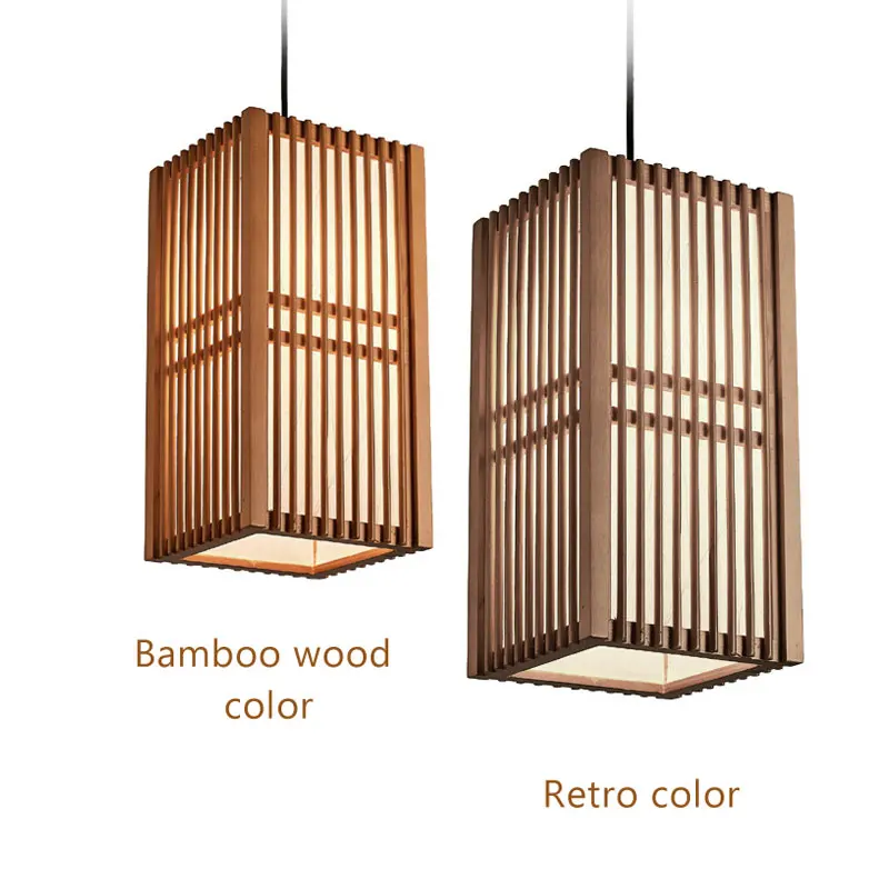 Loft Vintage Japanese Pendant Lamp Corridor Corridor Bar Restaurant Southeast Asian Zen Wood Pendant Lamp Villa Decorative Light