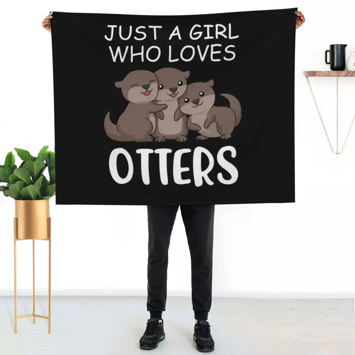 Cute Otter Women Sea Just A Girl Who Loves Otters Throw Blanket All Season Soft Lightweight Blanket for Home