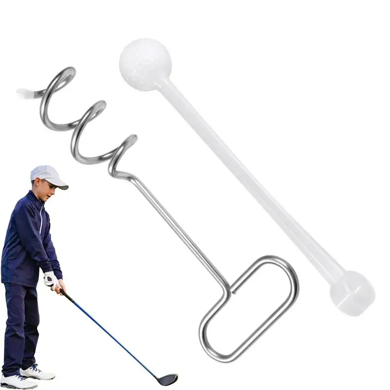 Portable Golf Training Aid Portable Swing Trainer For Golf With Swivel Bar Ground Golf Practice Accessories For Parks Courtyard