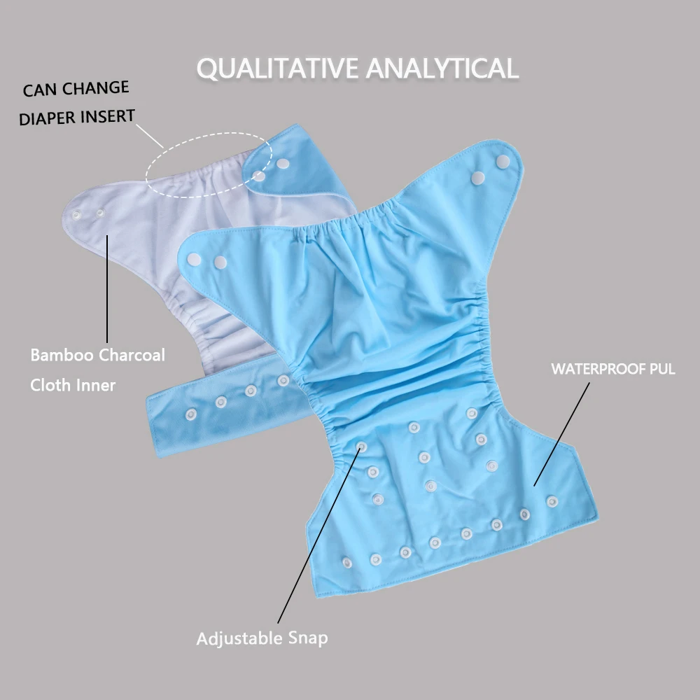 [AIO] tinta unita impermeabile neonato pannolino di stoffa tasca bambino riutilizzabile pannolino di stoffa copertura lavabile pannolini regolabili verde