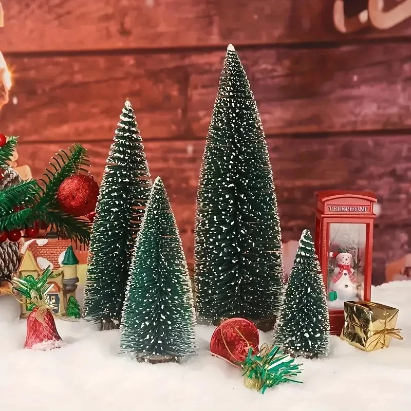 Artificial Mini Wooden Christmas Tree Small Cedar Pine For Home Room Desktop Decor Party New Year 2025 Christmas Ornaments