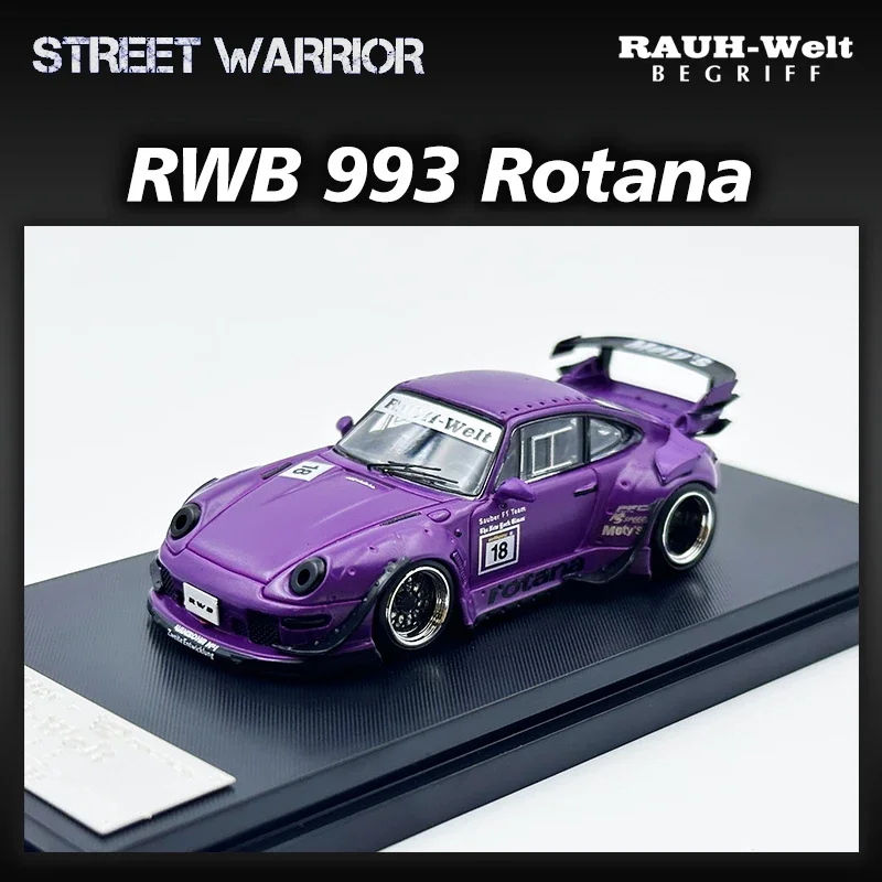 

1:64 SW RWB 993 Rotana Race Track Литая под давлением диорама Коллекция моделей автомобилей Street Warrior