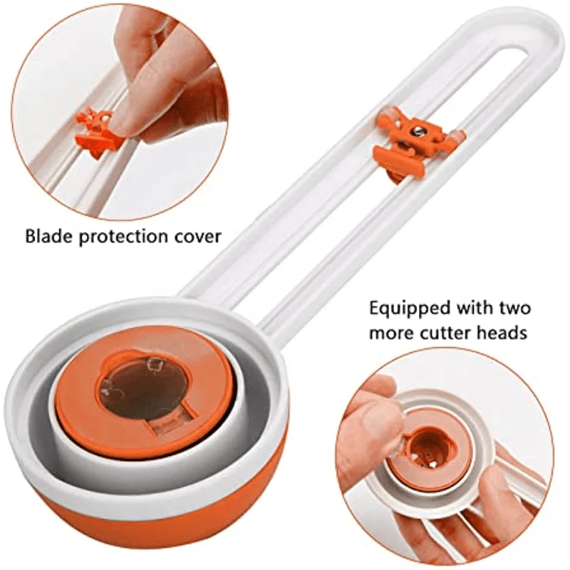 Orange Circle Cutter Rotary Paper Trimmer for Craft Cards Round Cutting Knife Supplies