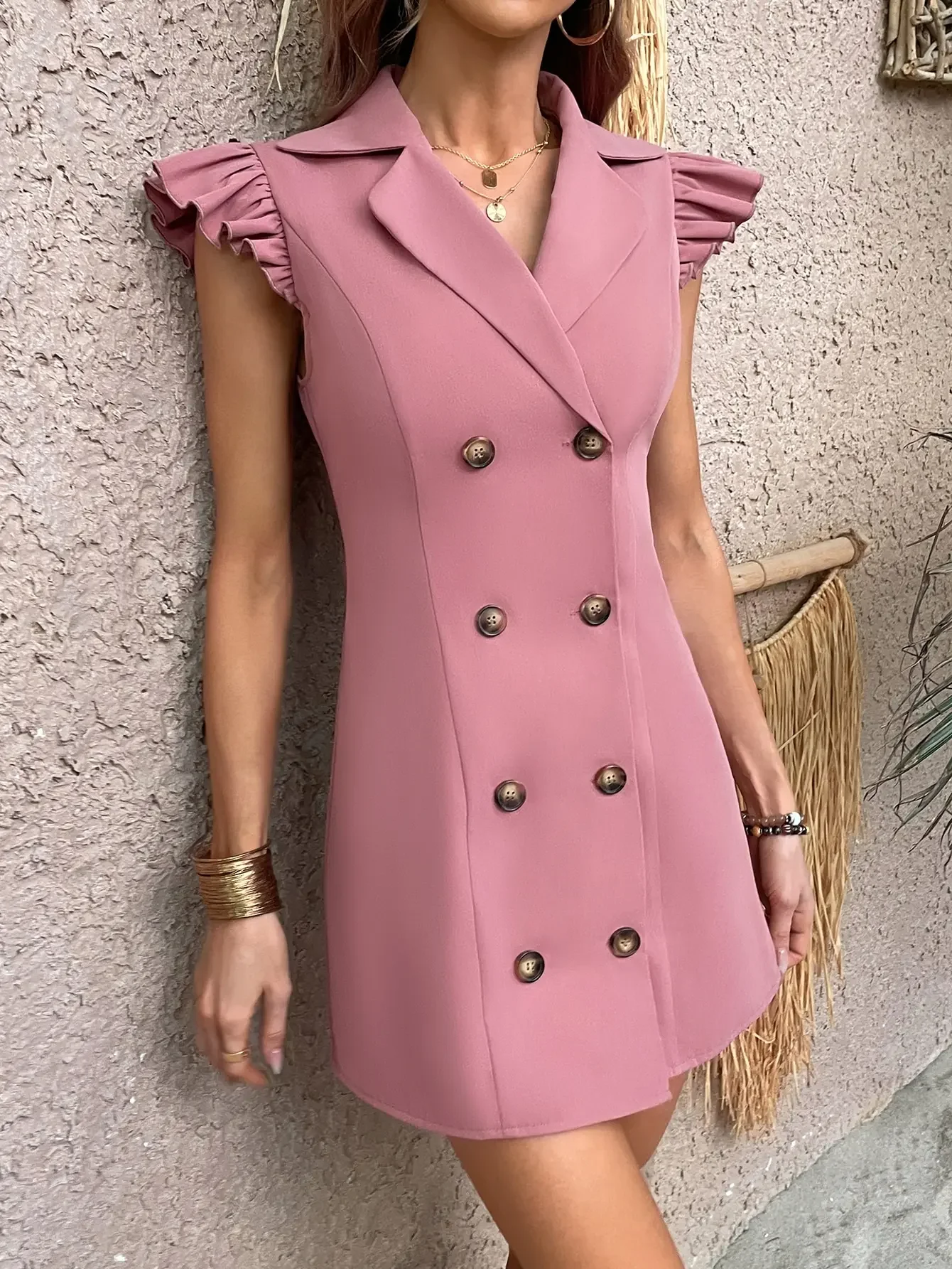 2024 New Spring and Autumn Style Stylish Slimming Suit Coat Sleeveless Suit Coat Fashion Doublea must-have for summer seaside va