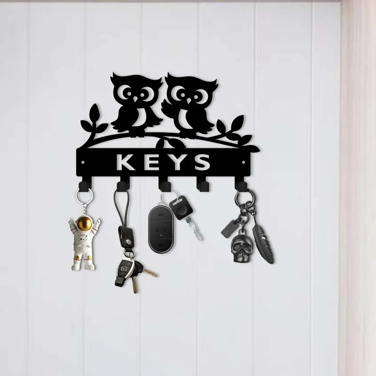 CIFBUY Owl Key Holder Metal Wall Art Sign Iron Decor Rust Proof Waterproof For Indoor Outdoor Garden Patio Home Decoration Rack view 6