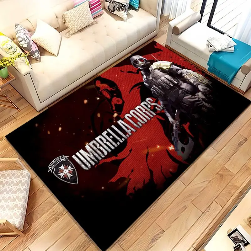 Vintage Game R-Resident Evil Leon Soft Non-Slip Area Rug for Living Room,Bedroom Playroom Carpet Mat for Sofa,Home Decor Gift
