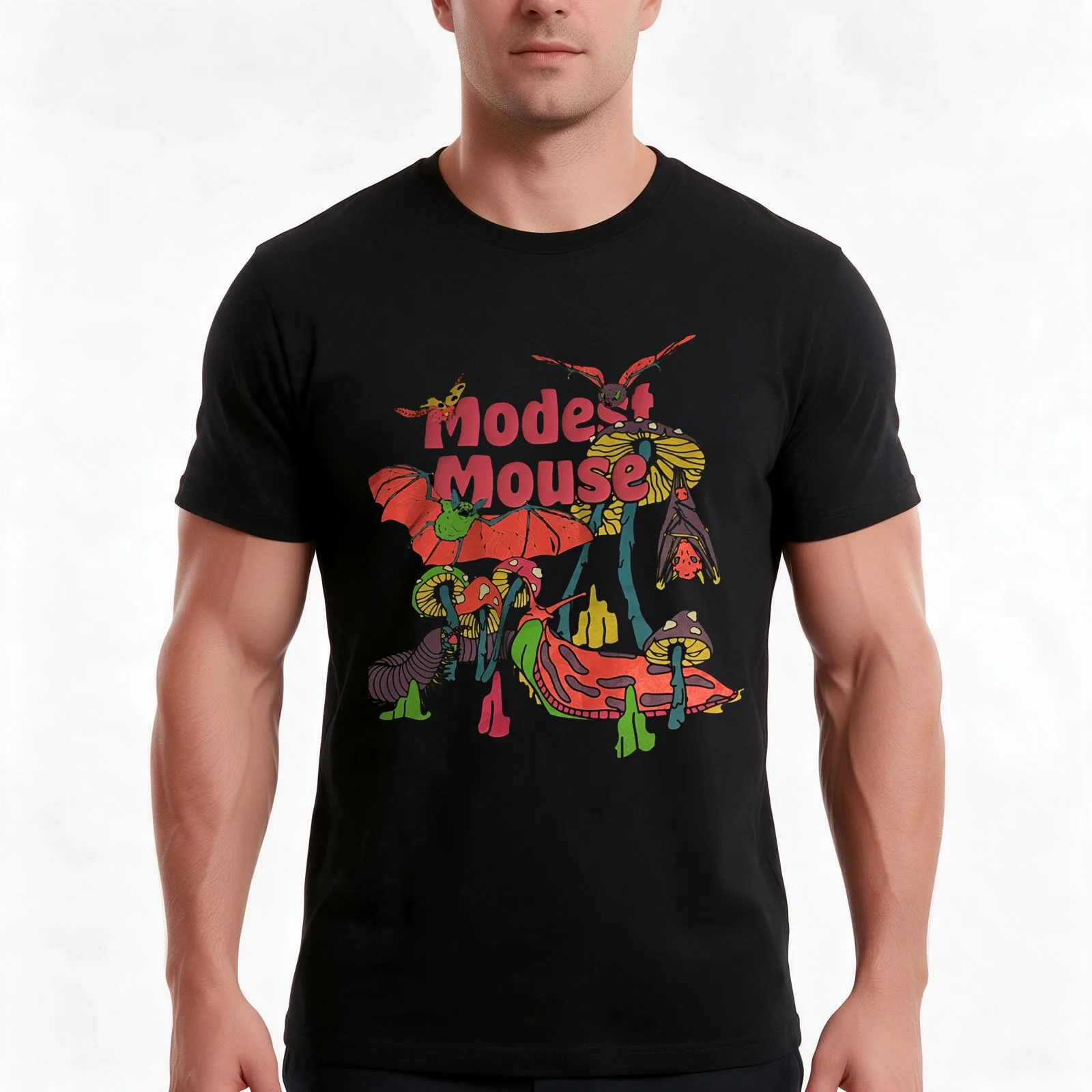 Modest Mouse mix T-Shirt Summer Casual Cotton Tee Oversized Streetwear Tops Vintage Graphic Print Loose Fit Short Sleeve