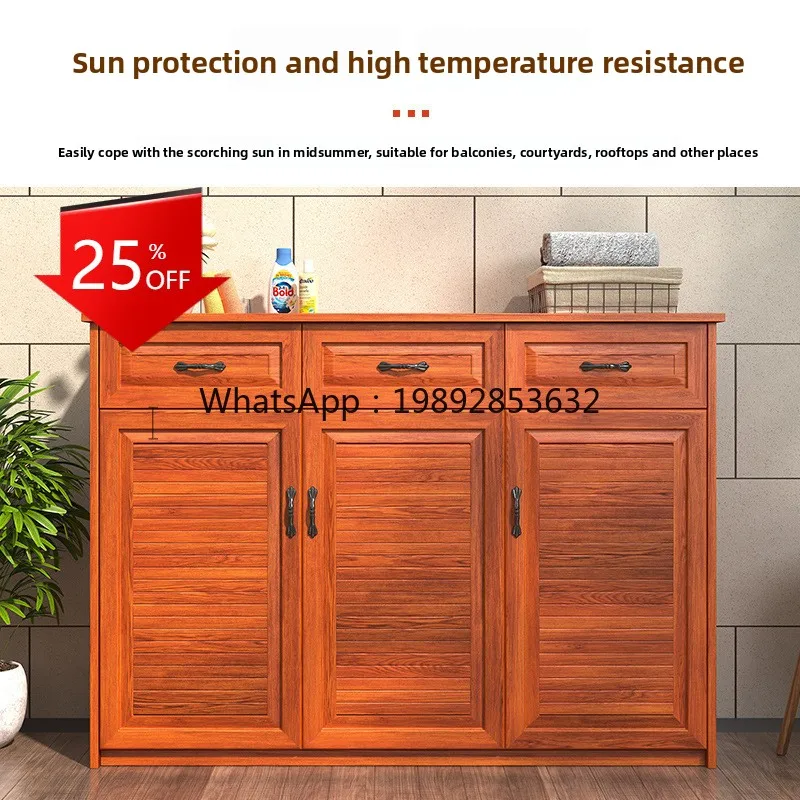 

LYY All-Aluminum Alloy Large Capacity Storage Cabinet Waterproof Sunproof Balcony Storage Cabinet High Appearance Outdoor