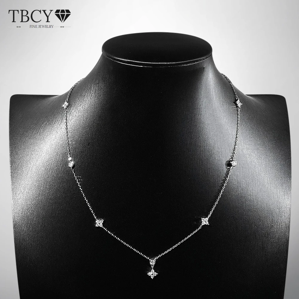 

TBCYD D цвет листья муассанит ожерелье подвески для женщин S925 серебряные бриллианты роскошные звенья цепи подвески ювелирные изделия