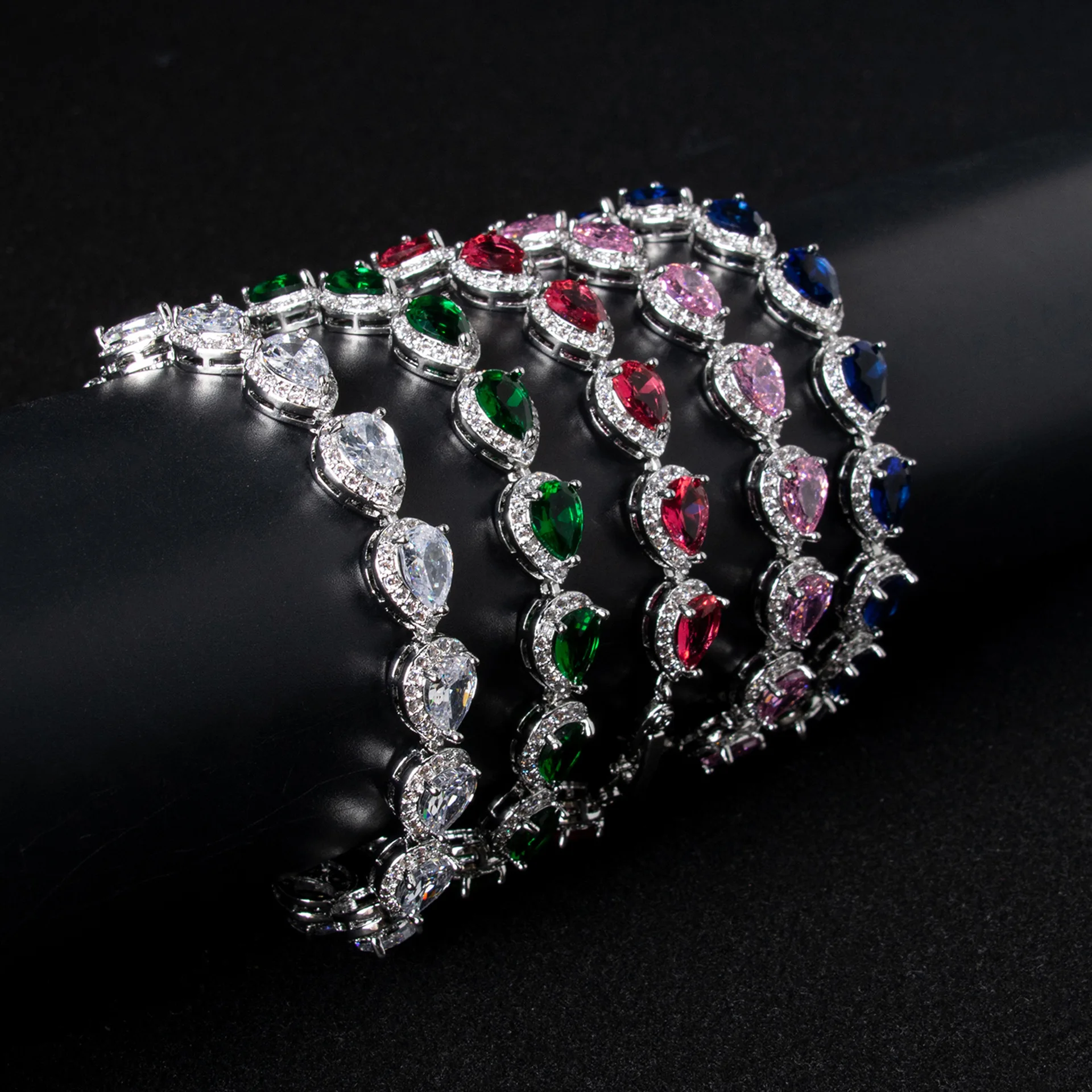 Irregular colored zircon luxury candy bracelet from Europe and America