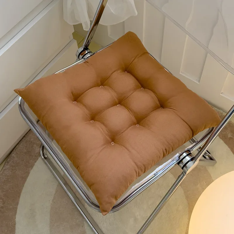 Square Linen Cushion Pearl Cotton Seat Pad Chair Mat Comfort Backrest Pillow Home Office Computer Chair Accessories