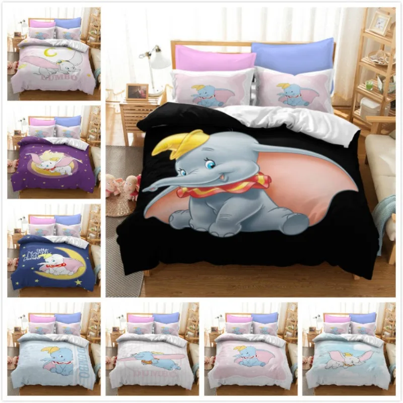 

Комплект постельного белья «Дамбо» для девочек, Детский комплект из мягкого пододеяльника и наволочки с мультяшным рисунком, для взрослых и детей