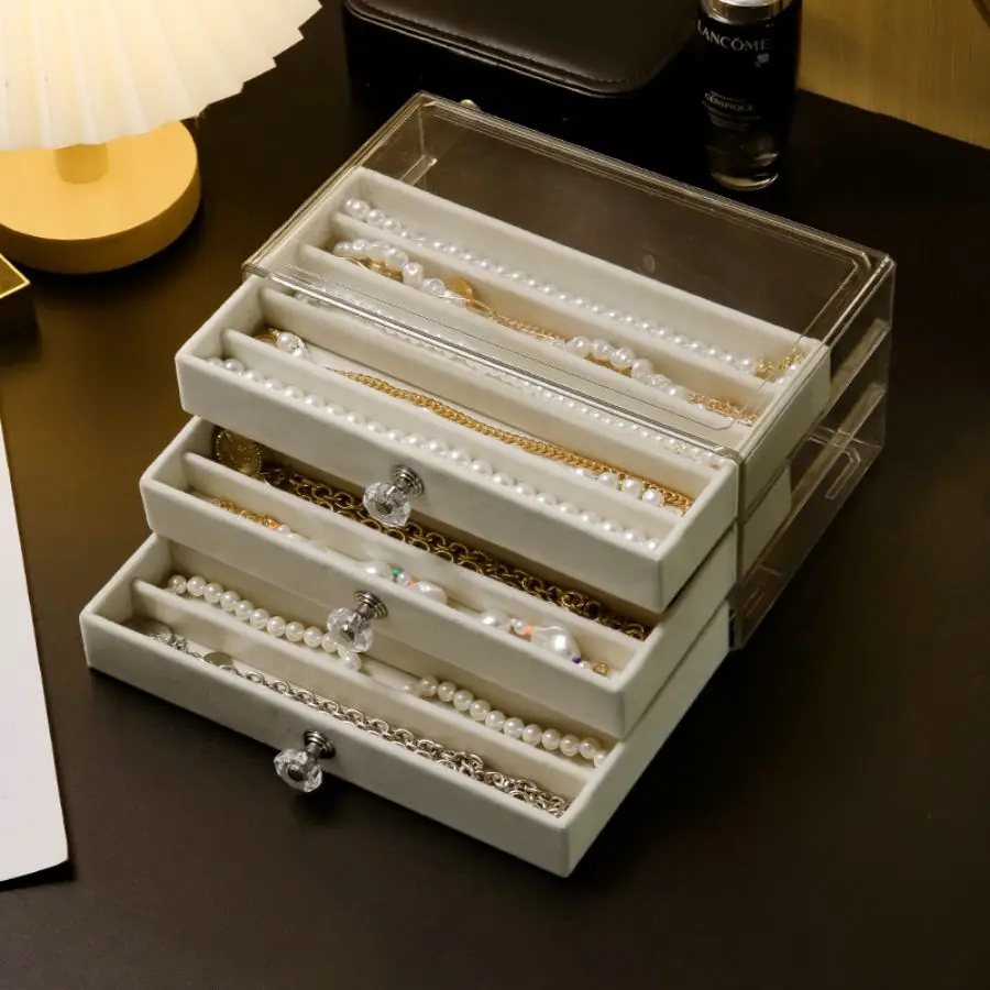 صندوق بلاستيكي شفاف لجمع القلادات ، مقاوم للأتربة ، مضاد للأكسدة ، مناسب لتخزين سلسلة الترقوة ، السوار ، دبوس الشعر ، الساعة