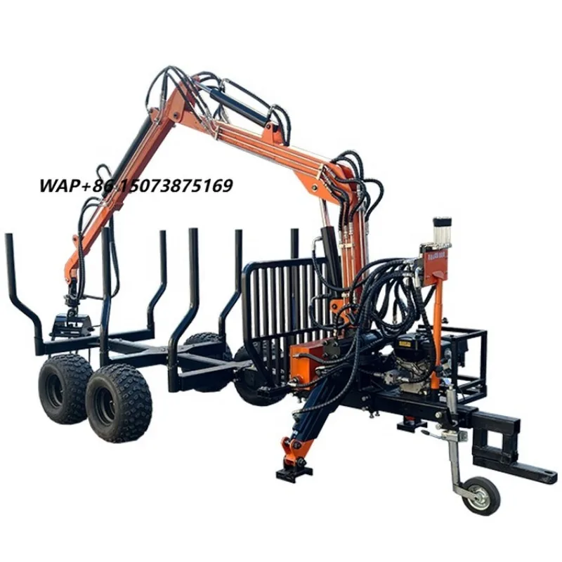 High Quality Forestry Machinery 1.5 Ton Timber Grab New Timber Crane Log Tipper Trailer