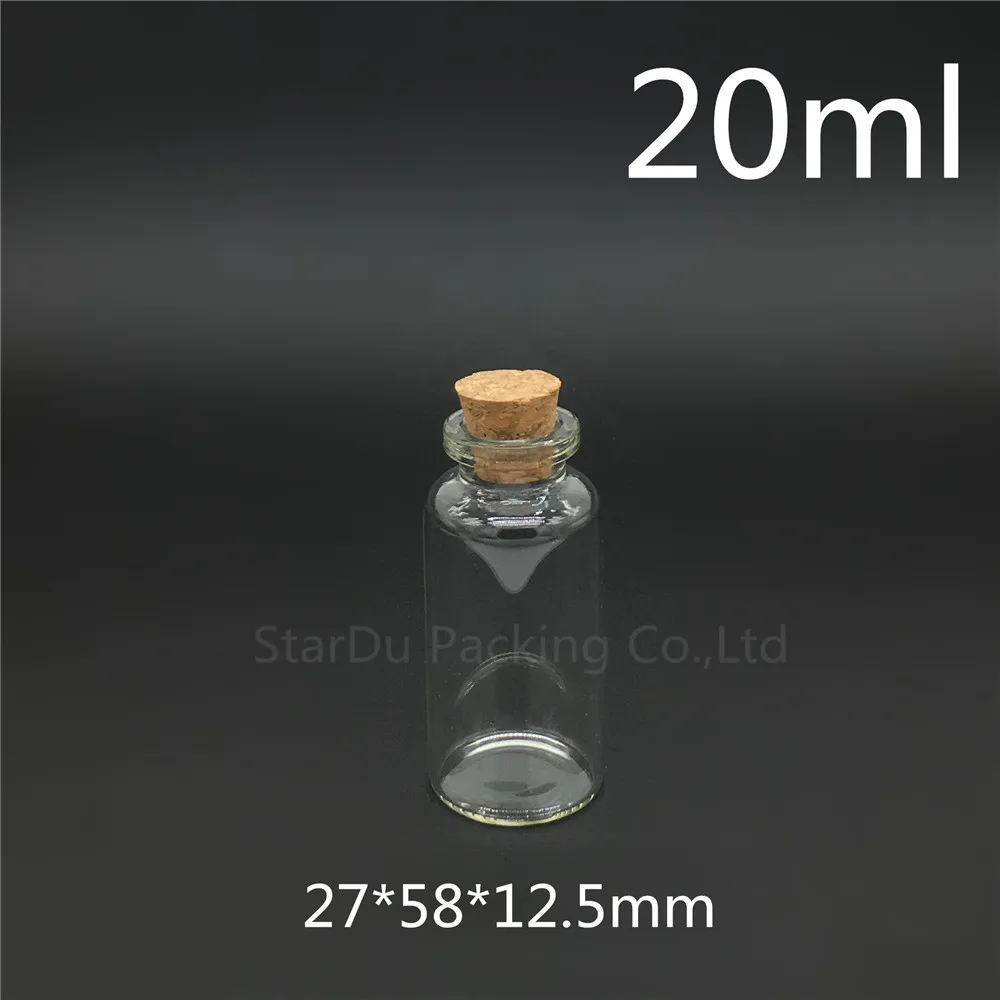 48pcs 27*58*12.5mm 20ml Wishing Glass Bottle With Cork ,20cc Glass Vials Display Bottles Wholesale Cork Bottle