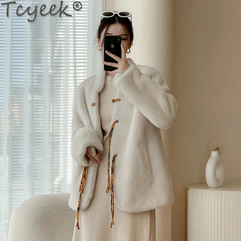 Natural Tcyeek Mink Fur Coat Winter Women's Jacket 2024 Fashion Whole Female Real Coats Elegant Fourrure Femme