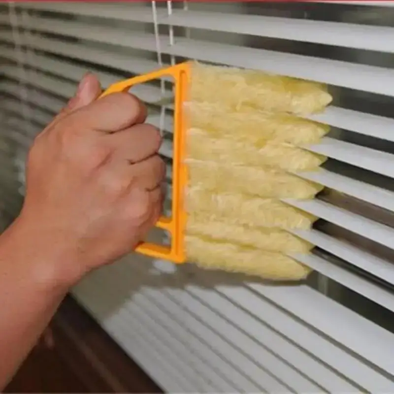 Cepillo de limpieza de persianas creativo, colector de polvo portátil, cepillo de limpieza de aire acondicionado, limpiador de ventanas, herramienta de limpieza del hogar