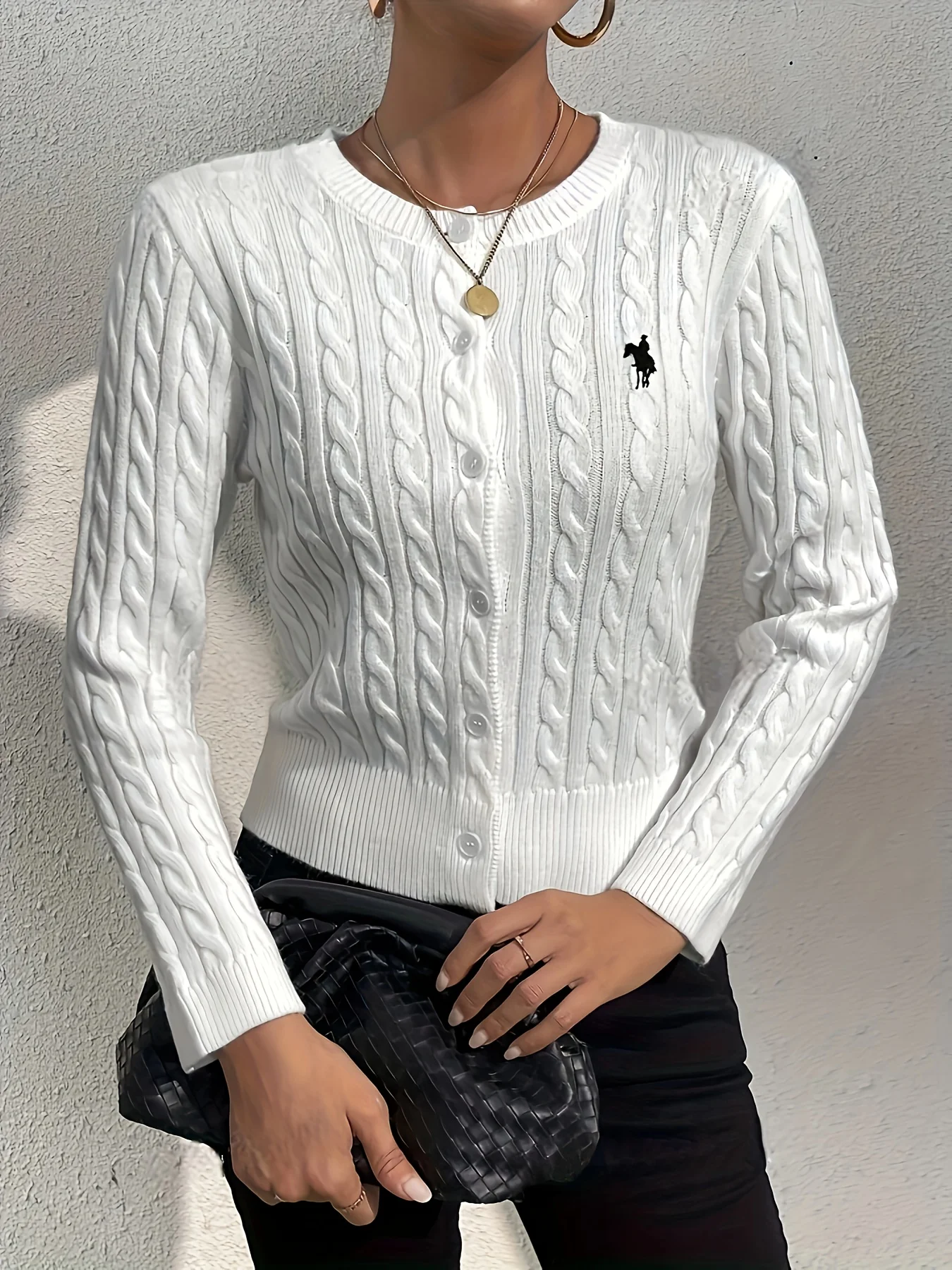 Fall-Winter 2024 casual slimming twist knitted cardigan