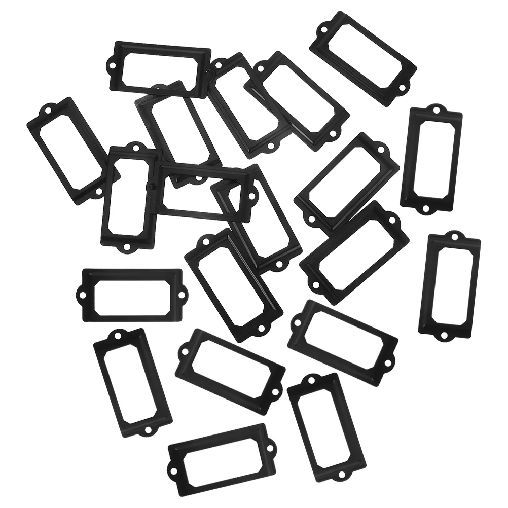 

20pcs Business Card Decorative Frame Name Tag Holder Label Frames for Furniture Office Desk Accessories Metal Retro Style