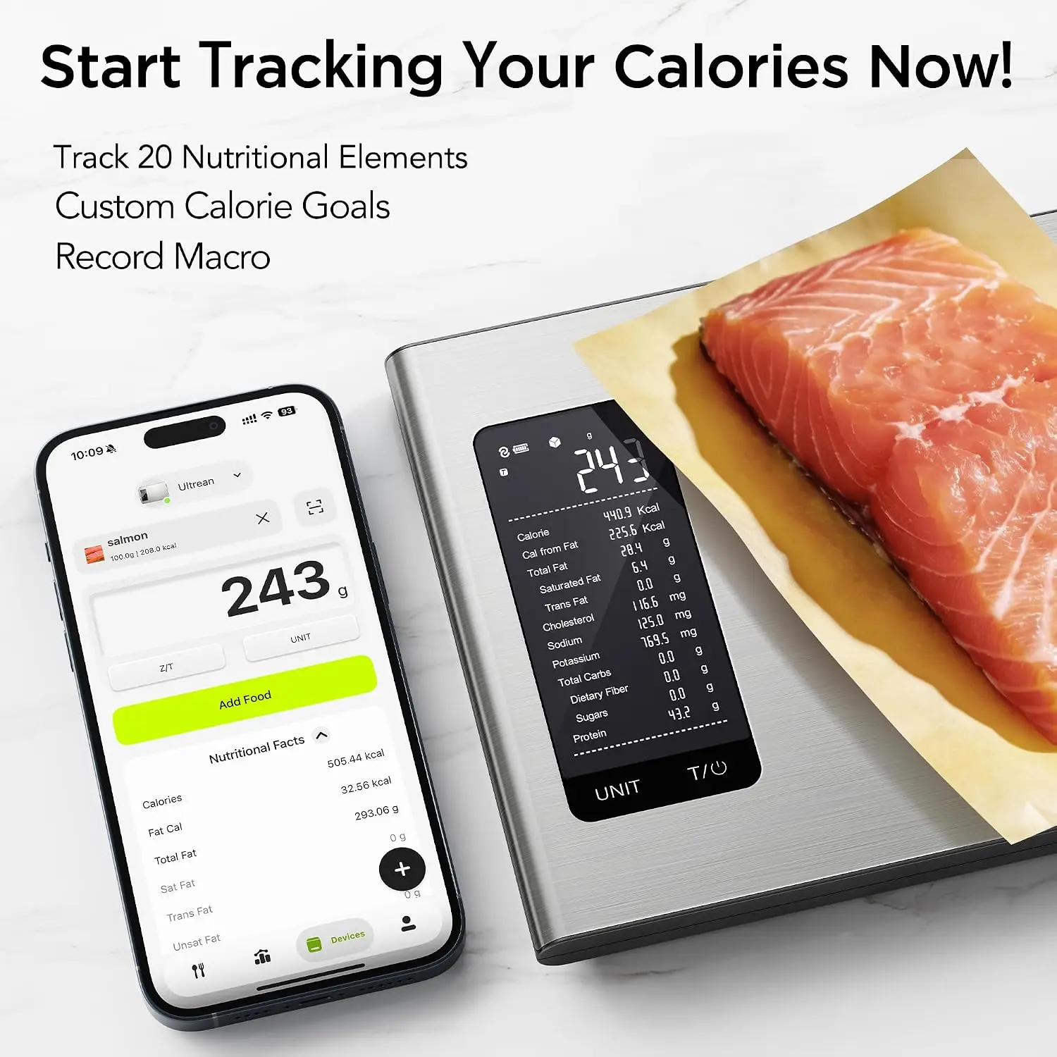 2026 Smart Food Kitchen Scale With Nutritional Calculator, APP For Calorie & Macro Tracking, AI Powered, Goal Progress