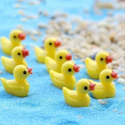 100Pcs Resin Mini Duck Miniature Figurines Ornaments Decor Yellow Animal Garden Crafts Tiny Duck Landscape Plants Fairy