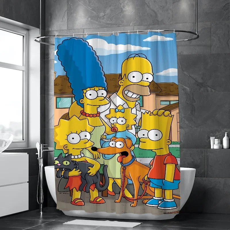 Waterproof Shower Curtain for Bathroom Accessories Simpsones Curtains for Bedrooms Bath the Home Fabric Shade Opaque Products