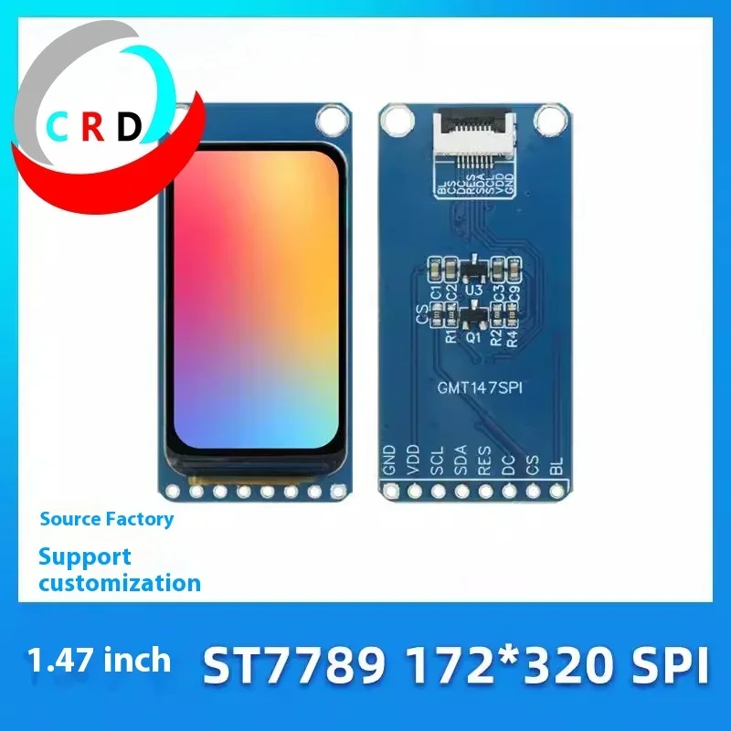 

Chanruida 1.47 inch TFT LCD 172 × 320 module ST7789P3 serial SPI display LCD color screen oled arduino display tft display