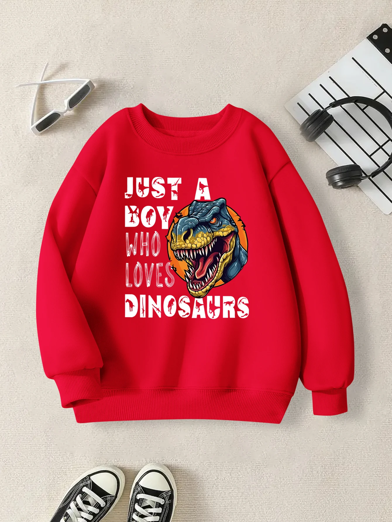 

Модная толстовка с круглым вырезом; Детский повседневный удобный пуловер; Узор с принтом динозавра; Новый осенний спортивный топ для мальчиков.