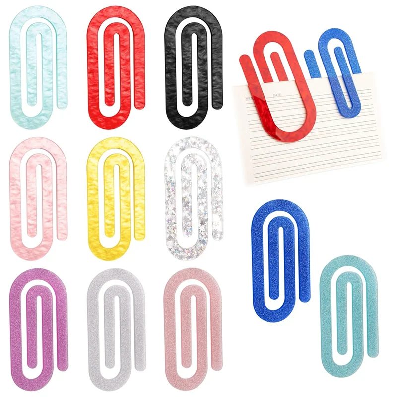Professional Decorative Jumbo Paper Clips Acrylic Paper Clips Glitter Paperclip Decorative Paper Clips