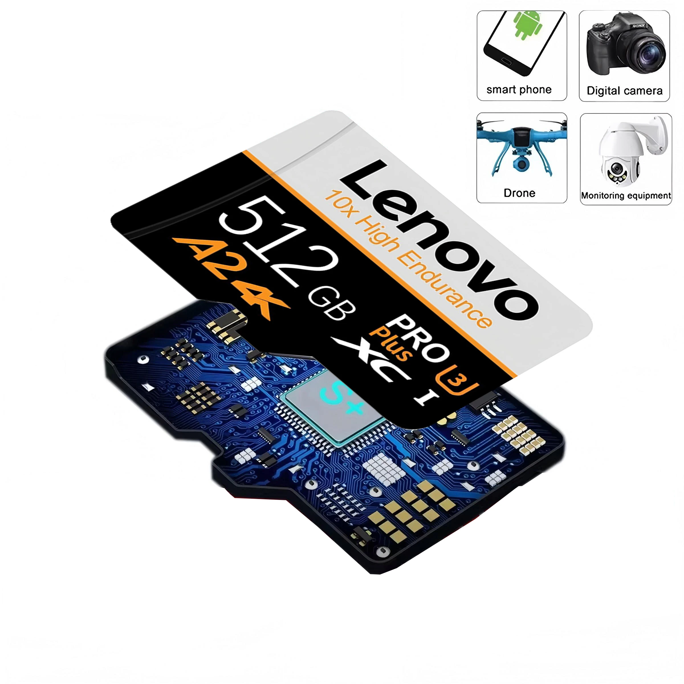 Tarjeta Micro TF/SD Original Lenovo Extreme de 16GB, 512GB, 256GB, 128GB, 32GB, 64GB, Alta Velocidad V30 para Sony, Clase 10, 4K, UHS I, UHS I SD Flash C