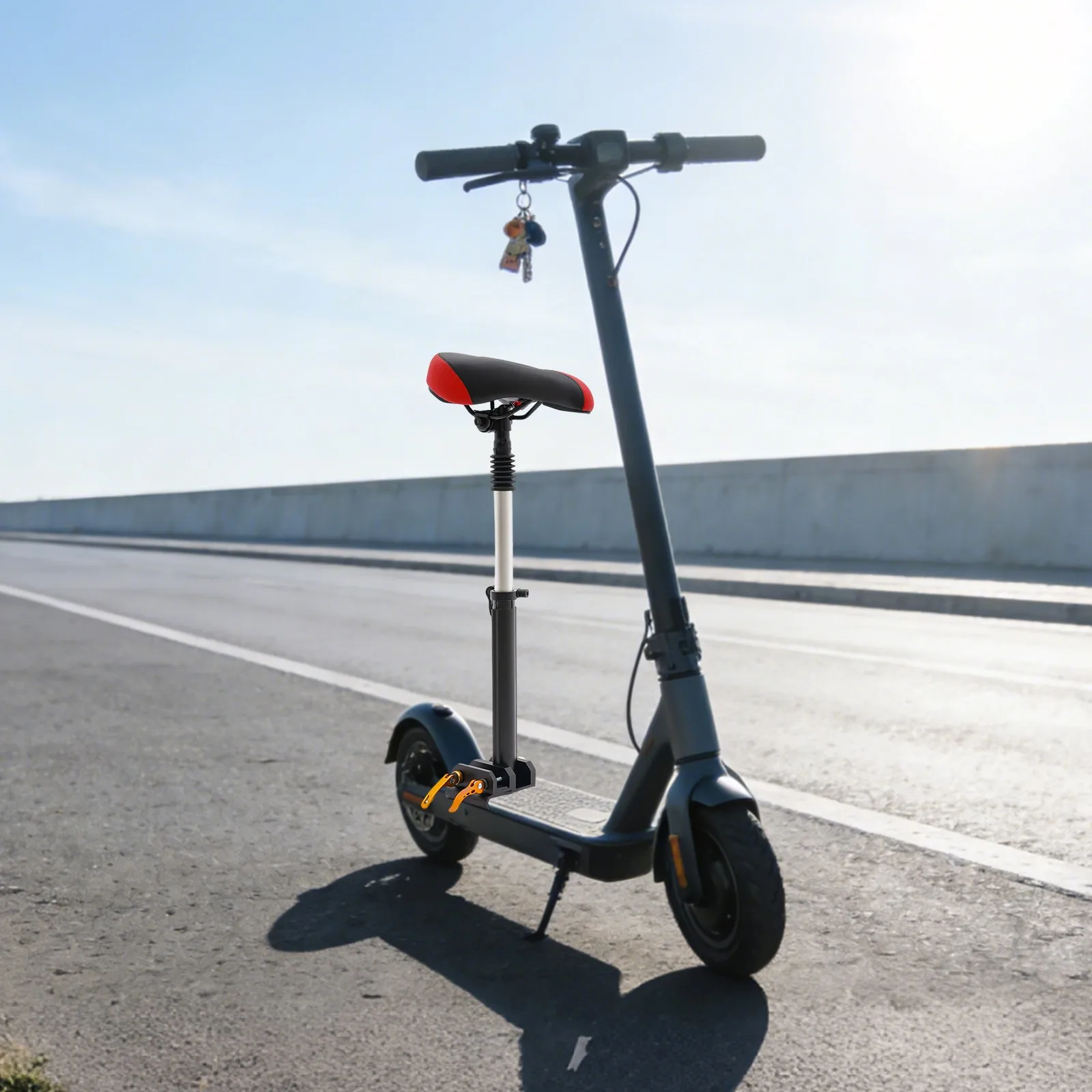 

Electric Scooter Seat Adjustable Height Support Rod Frame Comfortable Riding 9-10cm