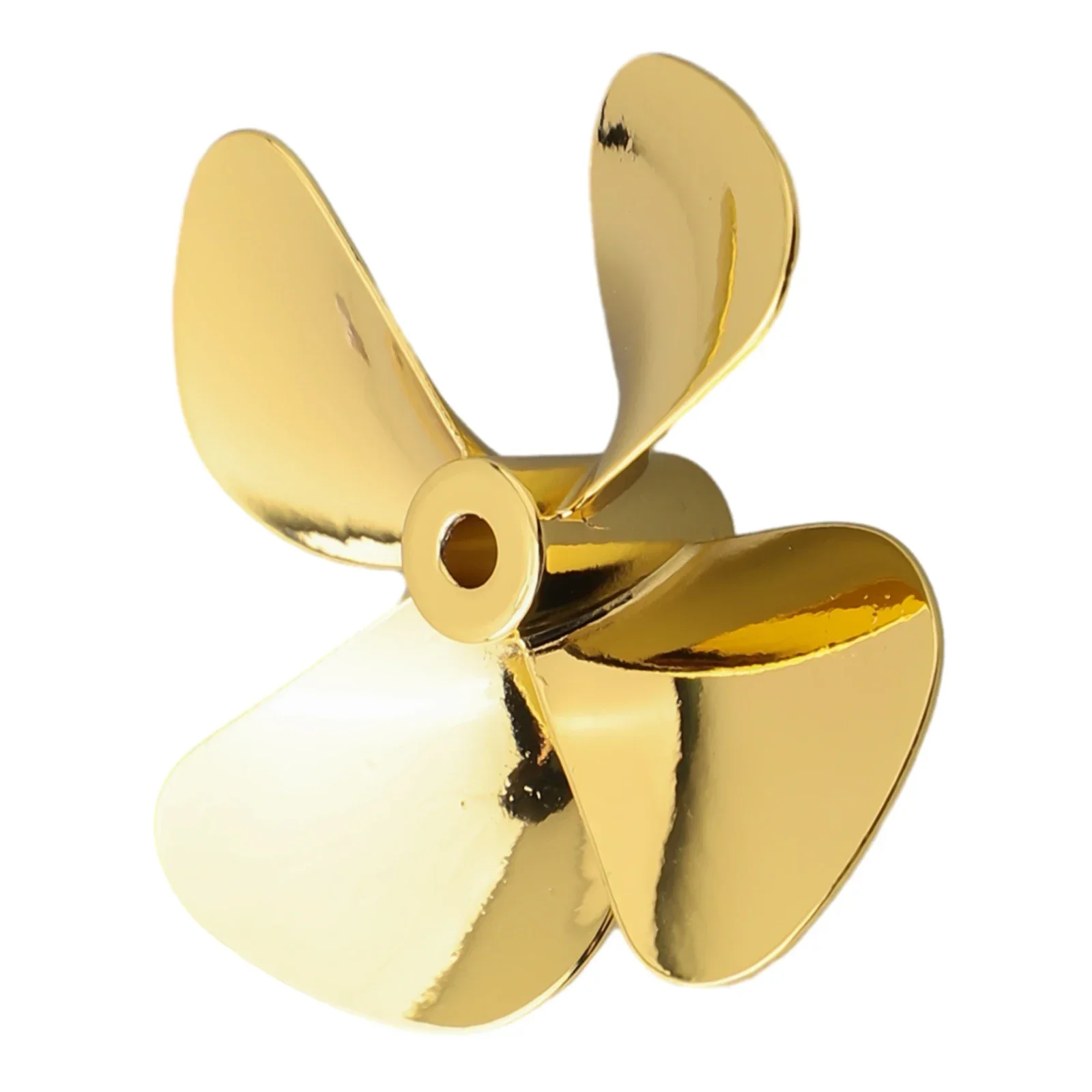 Heavy Duty RC Boat Propeller, 4 Blades, Zinc Alloy Construction, Gold Color Plate, Compatible With RC Marine ROV