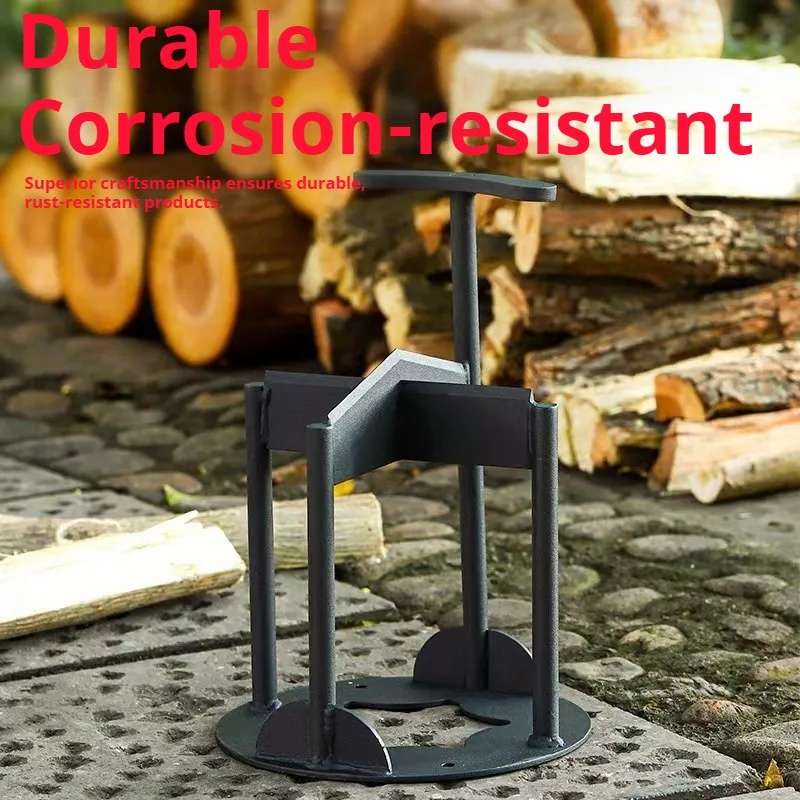Heavy Duty Cross Log Splitter Wedge Outdoor Camping Manual Firewood Splitting Tool Kindling Firewood Processing Woodworking Tool