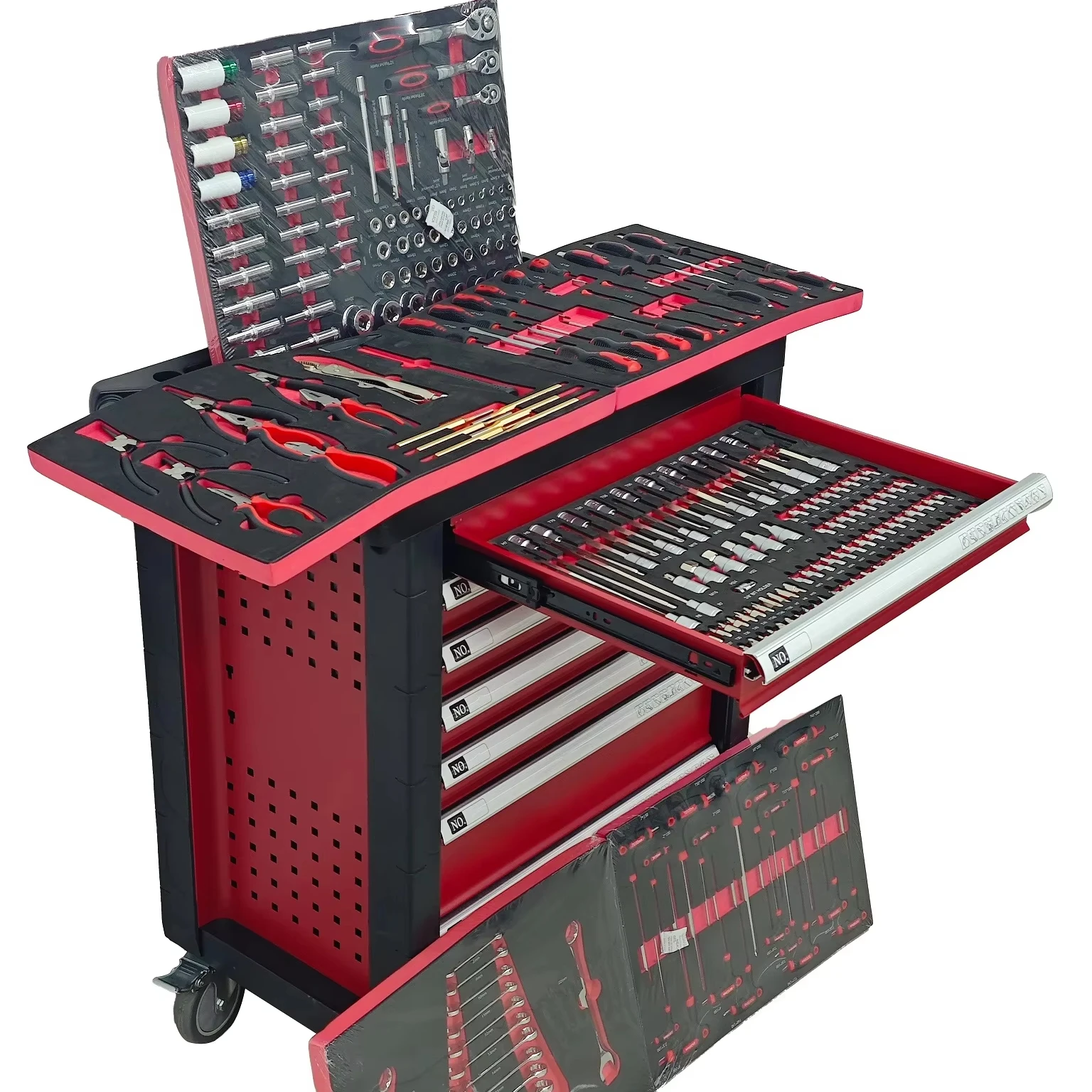 CE 258-Piece Other Hand Tools Automotive Repair Stainless Steel Rolling Tool Box / Tool Cabinet / Tool Cart / Hand Truck