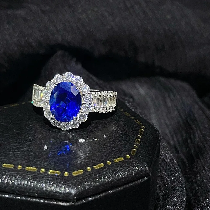 ريترو 3ct مختبر الدلفينيوم الياقوت الدائري للنساء مجوهرات فاخرة عالية الجودة بالجملة