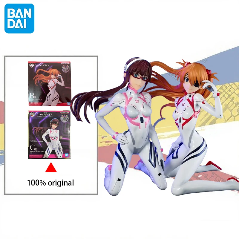

In stock BANDAI Ichiban Neon Genesis Evangelion Makinami Mari Illustrous Soryu Asuka Langrey Anime Model Toys Original
