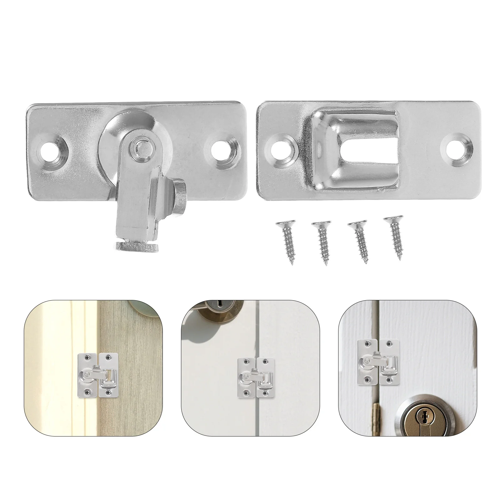 

Right Angle Door Latch 90 Degree Stainless Steel Sliding Closure Hook Lock For Closet Storage Pocket Doors Bedroom Barn Door