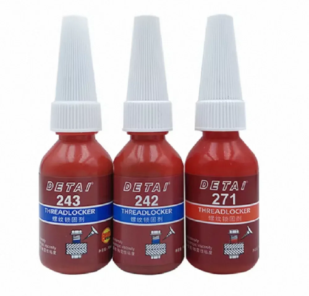 

Фиксирующий агент Анаэробный клей против ослабления 10 мл Резьбовой фиксатор 222 242 243 262 263 271 272 277 290 Синий винт Клей Резьба