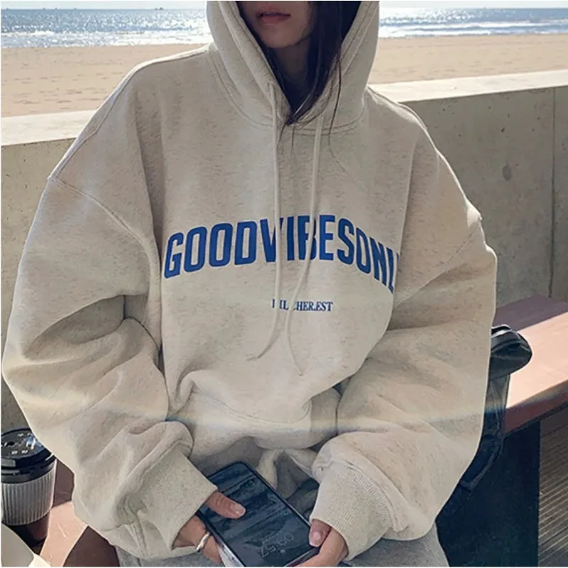 Loose Hoodie Sweatirt Street Sle Lazy Trendy Women's Autumn Brand Casual Comfortable Cotton Top